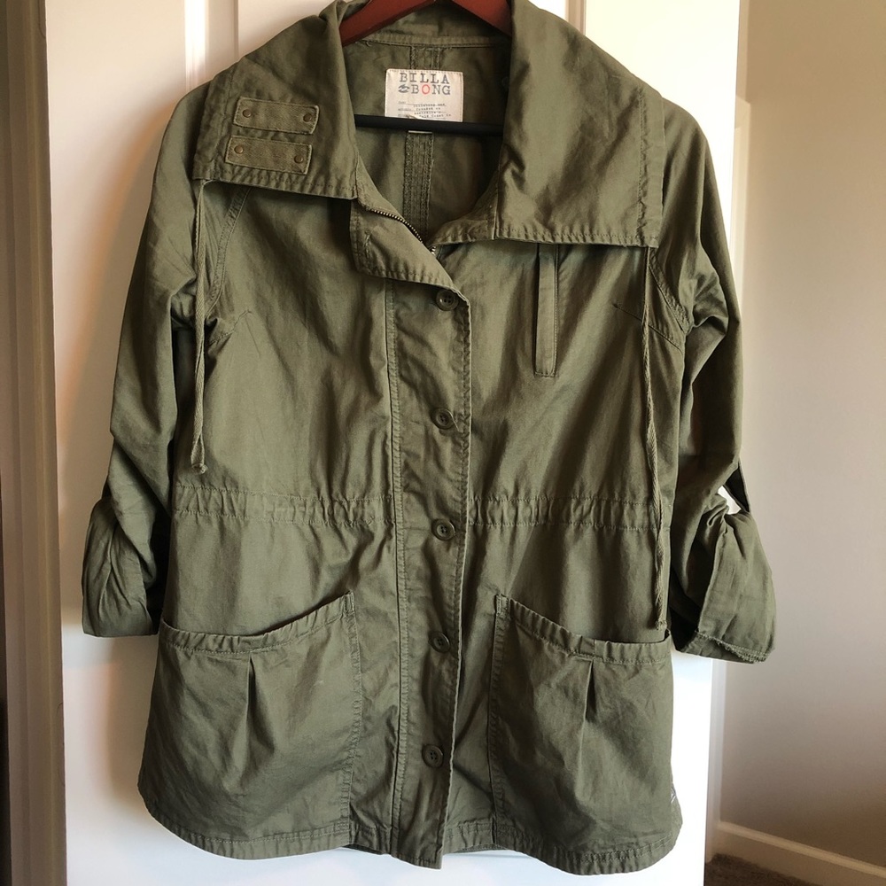 Billabong green cargo jacket sz L